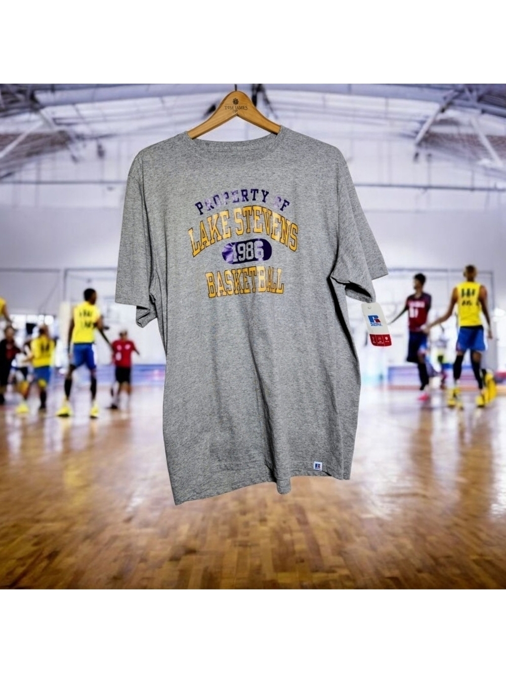 Russell Athletic XL Lake Stevens Gray Basketball T-Shirt NWT